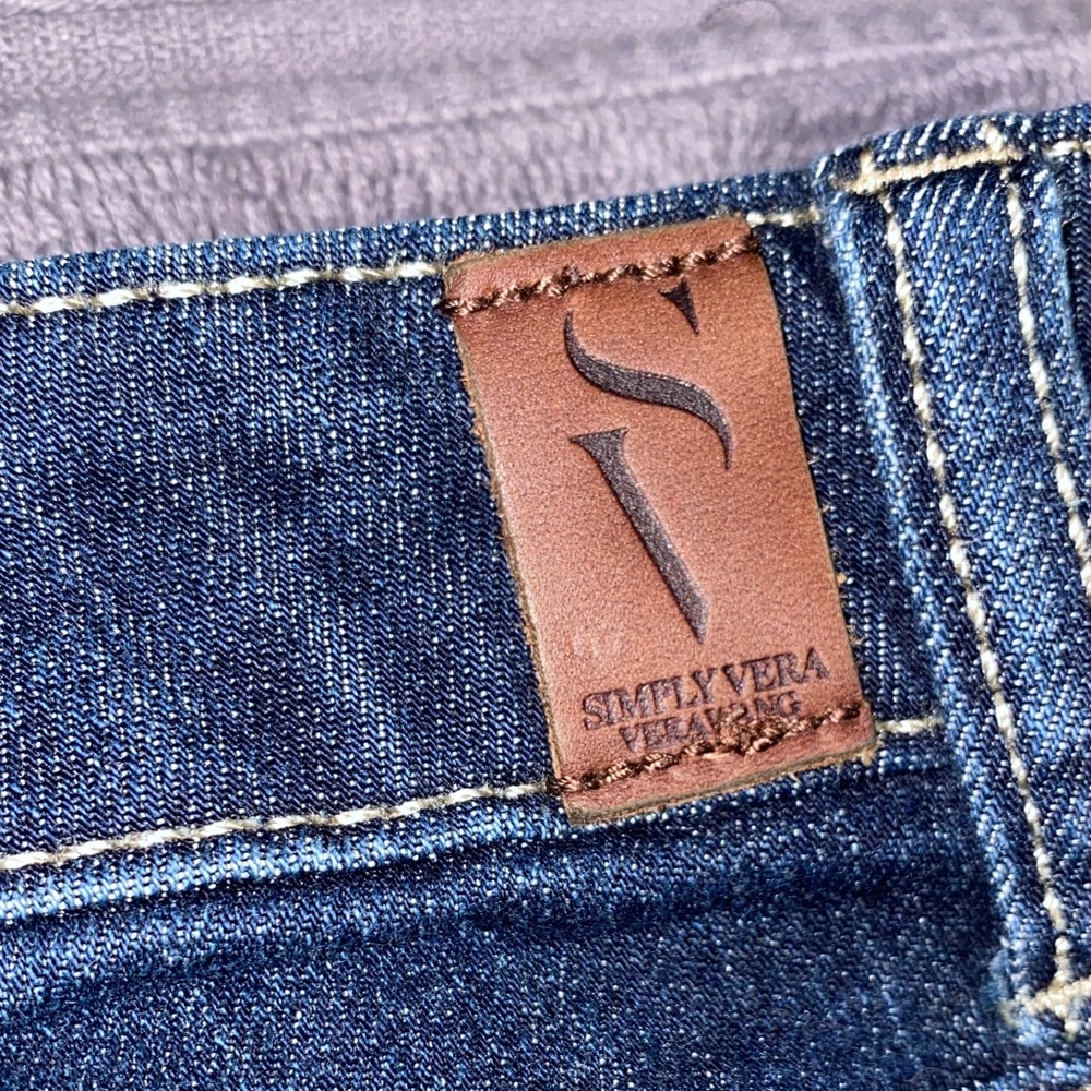 Simply Vera Vera Wang Dark Blue Straight Leg Jeans capris P-41 - Picture 8 of 14